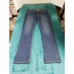 Levis 524 Jeans Size 7 Womens Blue Stretch Denim Pant Ladies Low Rise Skinny
